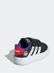 adidas Charcoal Black Marvel's Spider-Man Grand Court Trainers - Image 4 of 9