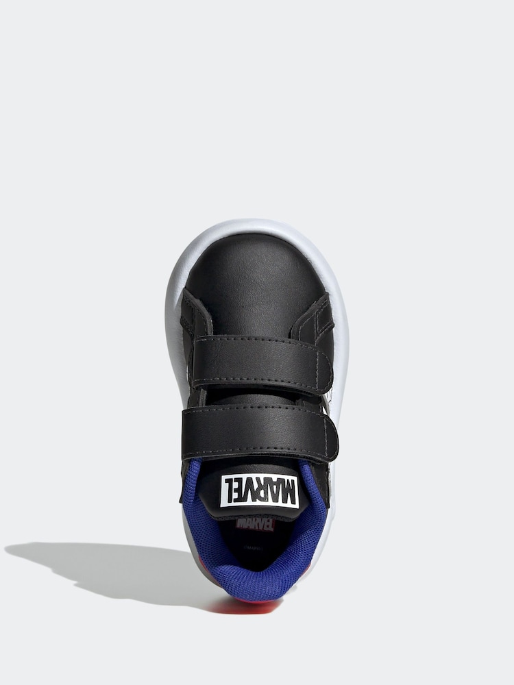 adidas Charcoal Black Marvel's Spider-Man Grand Court Trainers - Image 6 of 9