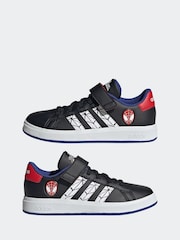 adidas Dark Black Marvel's Kids Spider-Man Grand Court Trainers - Image 5 of 9