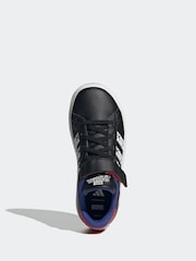 adidas Dark Black Marvel's Kids Spider-Man Grand Court Trainers - Image 6 of 9