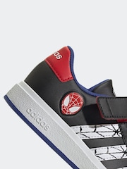adidas Dark Black Marvel's Kids Spider-Man Grand Court Trainers - Image 8 of 9