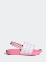 adidas Pink Adilette Estrap Slides - Image 1 of 8