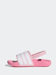 adidas Pink Adilette Estrap Slides - Image 2 of 8