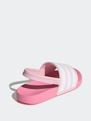 adidas Pink Adilette Estrap Slides - Image 4 of 8