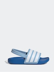 adidas Blue Adilette Estrap Slides - Image 1 of 9