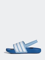 adidas Blue Adilette Estrap Slides - Image 2 of 9