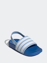 adidas Blue Adilette Estrap Slides - Image 3 of 9