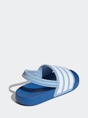 adidas Blue Adilette Estrap Slides - Image 4 of 9