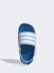 adidas Blue Adilette Estrap Slides - Image 6 of 9