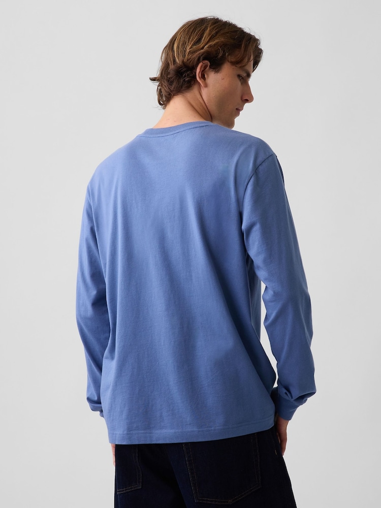 Mėlyna - Gap Long Sleeve T-Shirt - 2 paveikslėlis iš 4