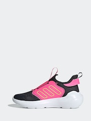 adidas Black/Pink Tensaur Comfort Trainers - Image 2 of 9