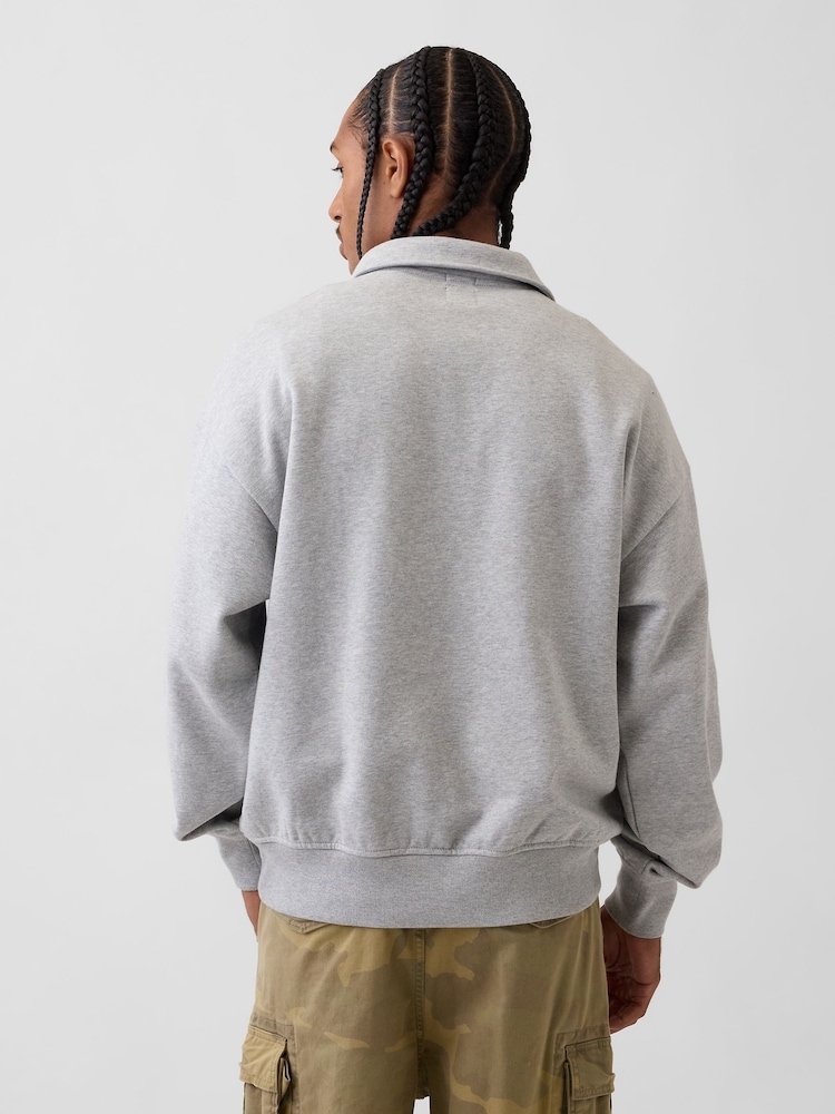 Pelēks - Gap Heavyweight Oversized Logo Half-Zip Pullover Sweatshirt - Attēls 2 no 4
