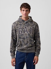 Grau Camo - Gap Kapuzensweatshirt in Relaxed Fit - Bild 1 von 4