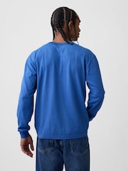 Gap Blue Heavyweight Relaxed Long Sleeve T-Shirt - Image 2 of 4