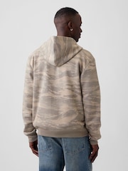 Gap Brown Camo Relaxed Gap Logo Zip Hoodie - Image 2 of 3