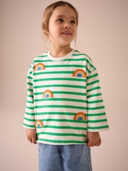 Green Long Sleeve 100% Cotton T-Shirt (3mths-7yrs) - Image 1 of 8