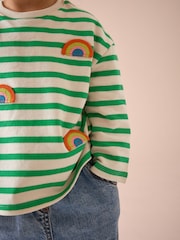 Green Long Sleeve 100% Cotton T-Shirt (3mths-7yrs) - Image 4 of 8