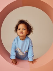 Blue Unicorn Long Sleeve 100% Cotton T-Shirt (3mths-7yrs) - Image 4 of 8