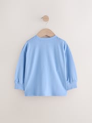 Blue Unicorn Long Sleeve 100% Cotton T-Shirt (3mths-7yrs) - Image 6 of 8