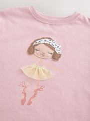 Pink Ballerina Long Sleeve 100% Cotton T-Shirt (3mths-7yrs) - Image 7 of 8