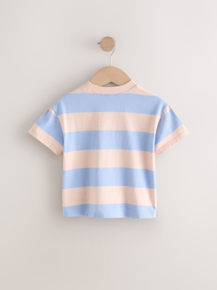 modra/rožnata črtast; progast Bunny - 100% Cotton kratek rokav; s kratkimi rokavi majica (3mesec-7leto) - Slika 2 iz 4 modra/rožnata črtast; progast Bunny - 100% Cotton kratek rokav; s kratkimi rokavi majica (3mesec-7leto) - Slika 2 iz 4