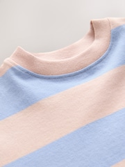 Blue/Pink Stripe Bunny 100% Cotton Short Sleeve T-Shirt (3mths-7yrs) - Image 4 of 4