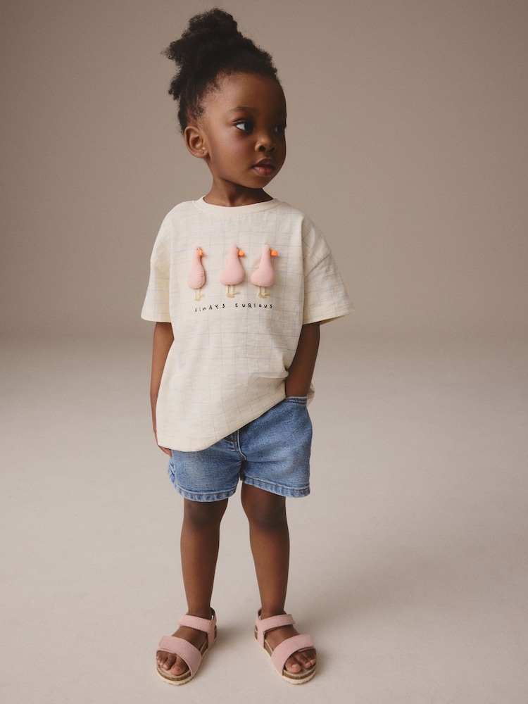 Cream Padded Duck Short Sleeve 100% Cotton T-Shirt (3mths-7yrs) - Image 2 of 8