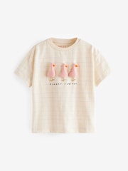 Cream Padded Duck Short Sleeve 100% Cotton T-Shirt (3mths-7yrs) - Image 5 of 8