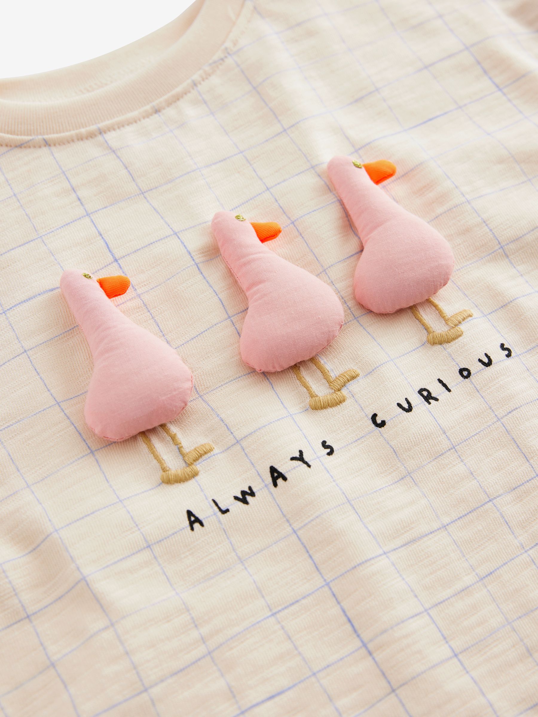 Buy Cream Padded Duck Short Sleeve 100% Cotton T-Shirt