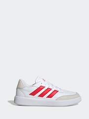 adidas White Courtblock Trainers - Image 3 of 10