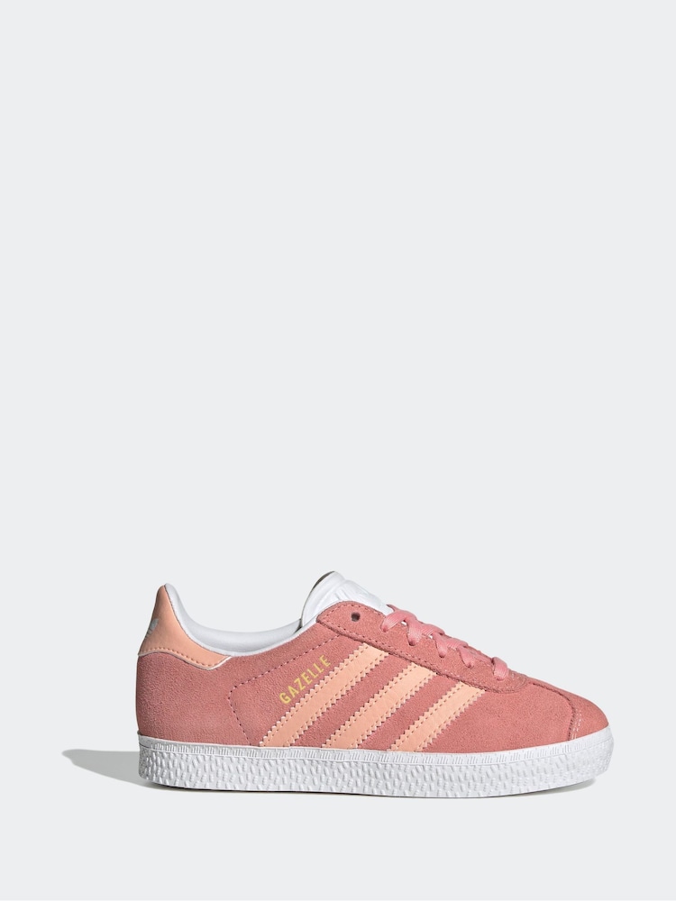 adidas original Pink Kids Gazelle Trainers - Image 1 of 9