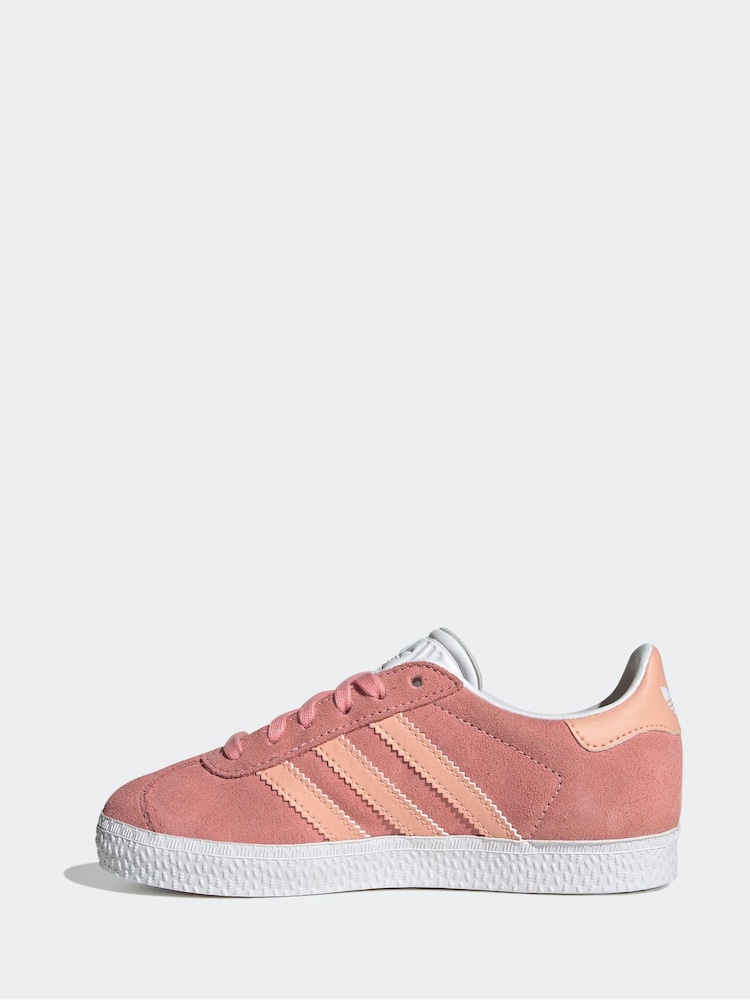 adidas original Pink Kids Gazelle Trainers - Image 2 of 9