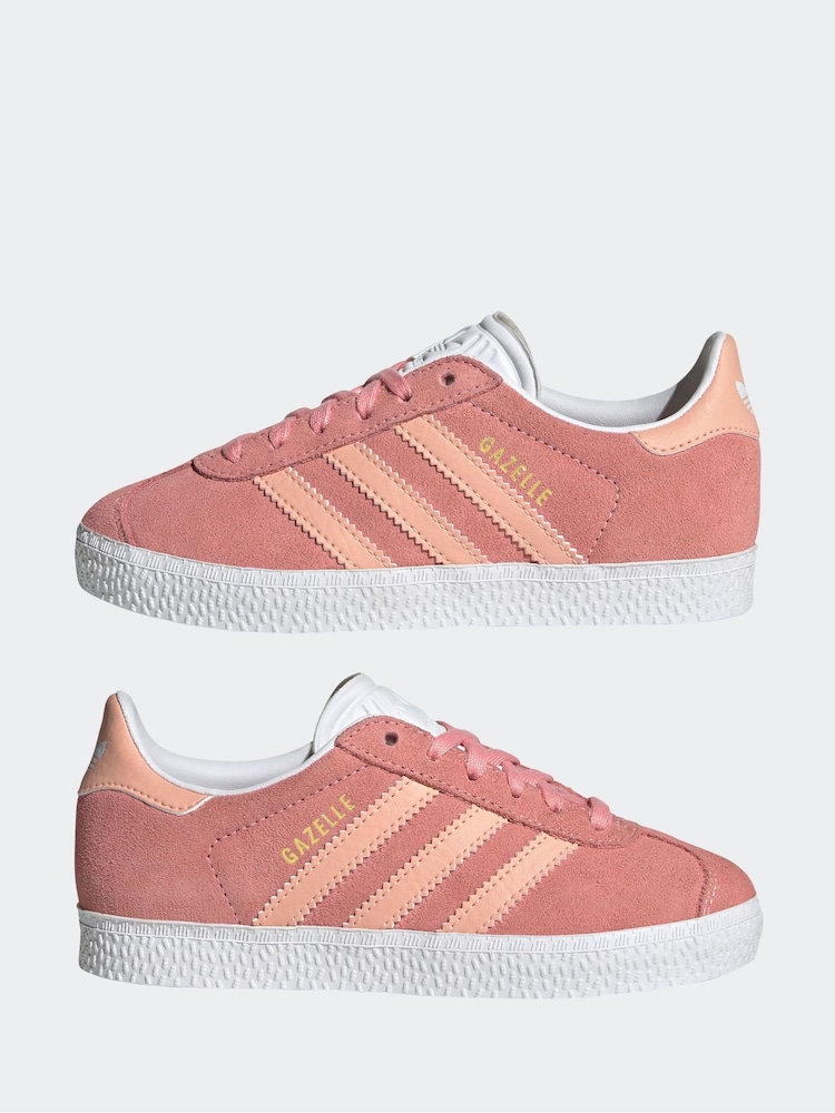 adidas original Pink Kids Gazelle Trainers - Image 5 of 9
