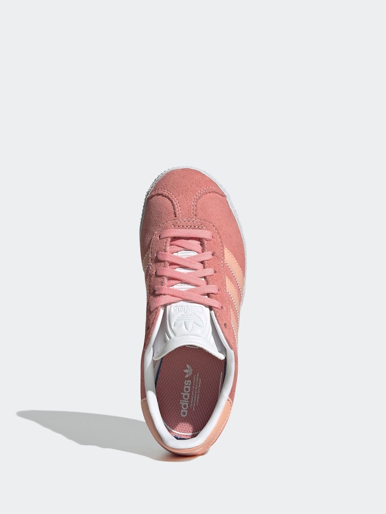 adidas original Pink Kids Gazelle Trainers - Image 6 of 9