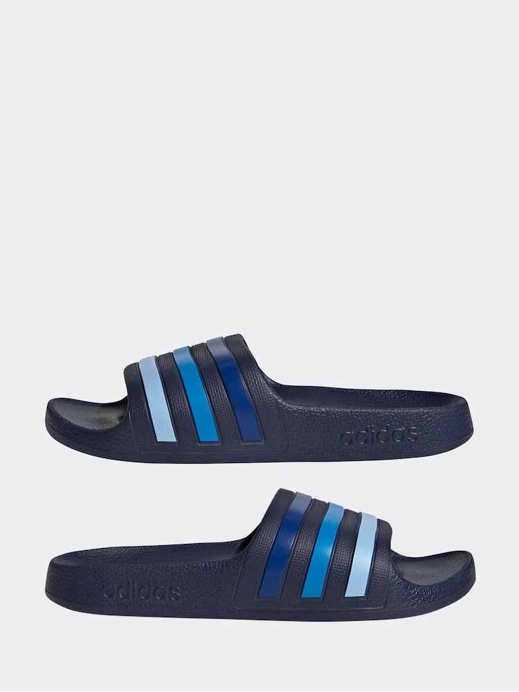 adidas Light Blue Adilette Youth Kids Sliders - Image 5 of 9