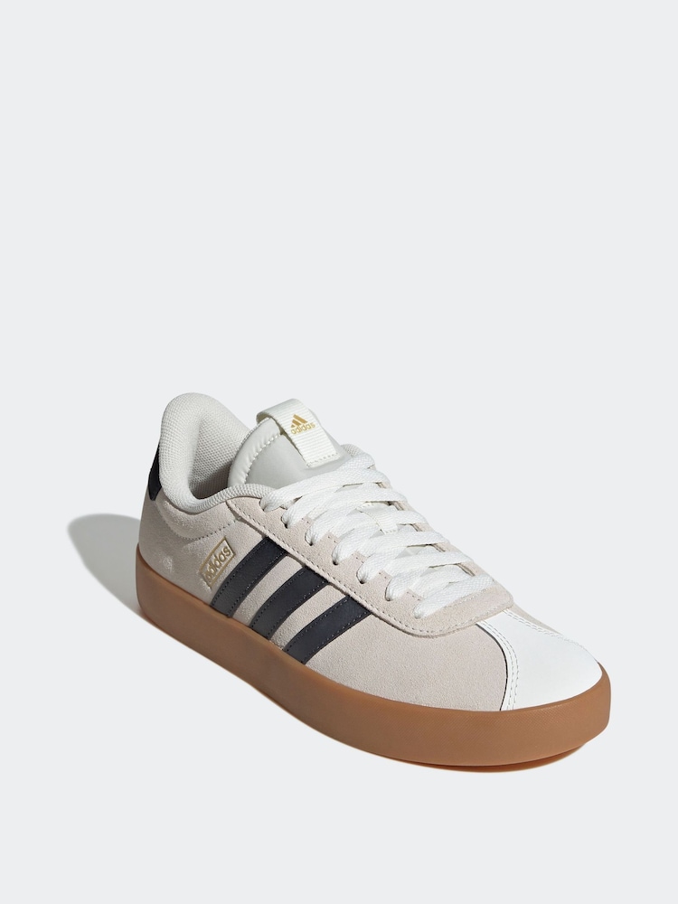 adidas White Off VL Court 3.0 Trainers - Image 3 of 9