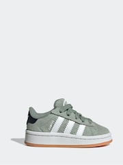 adidas Originals Dark Green Campus 00s Elastic Lace Trainers - Image 1 of 10