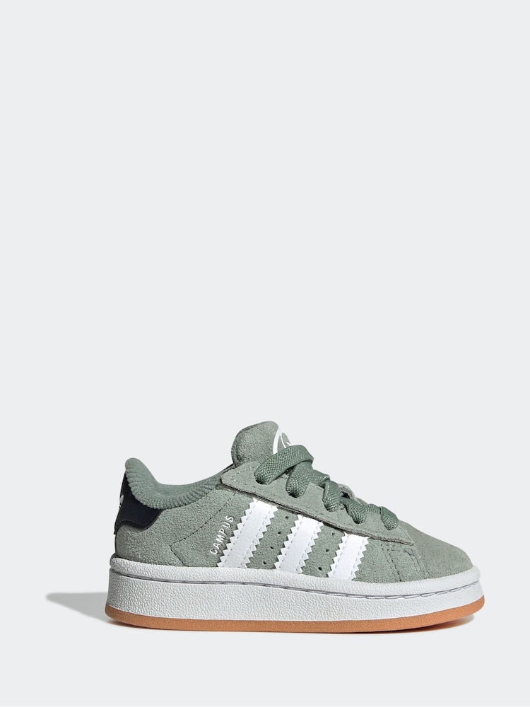 adidas Originals Dark Green Campus 00s Elastic Lace Trainers - Image 1 of 10