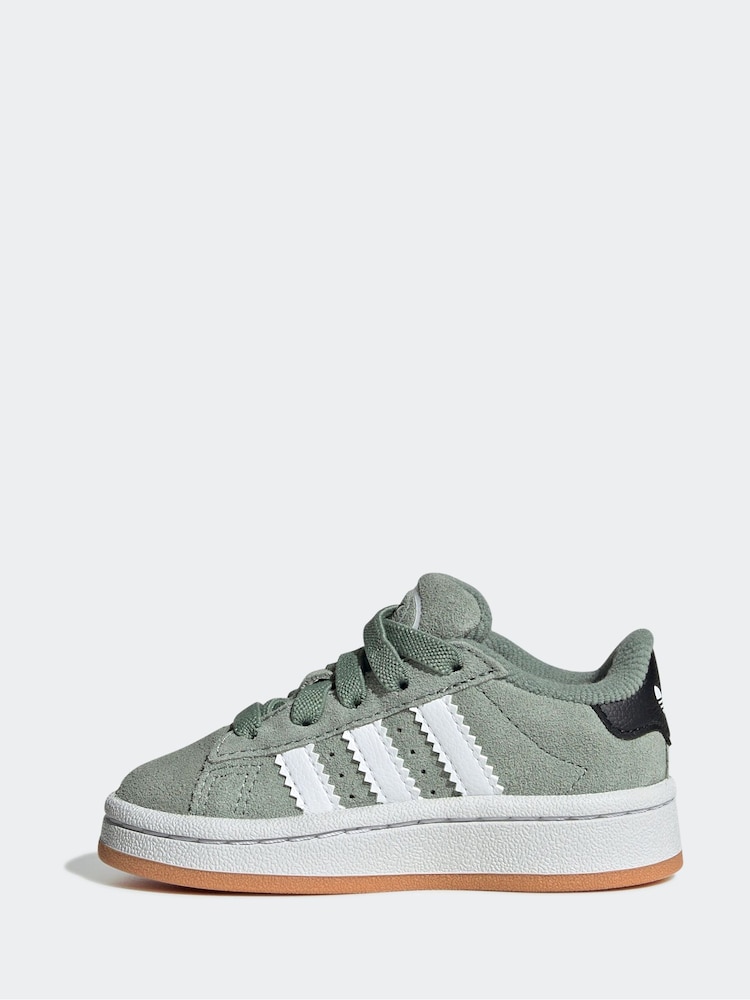 adidas Originals Dark Green Campus 00s Elastic Lace Trainers - Image 2 of 10