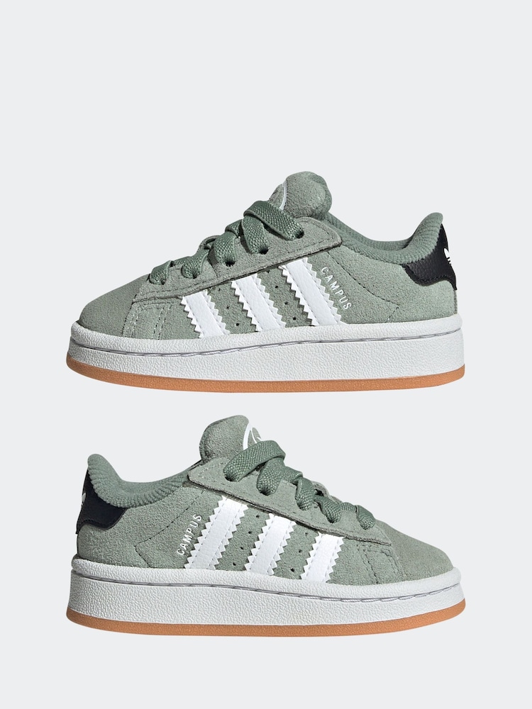 adidas Originals Dark Green Campus 00s Elastic Lace Trainers - Image 5 of 10