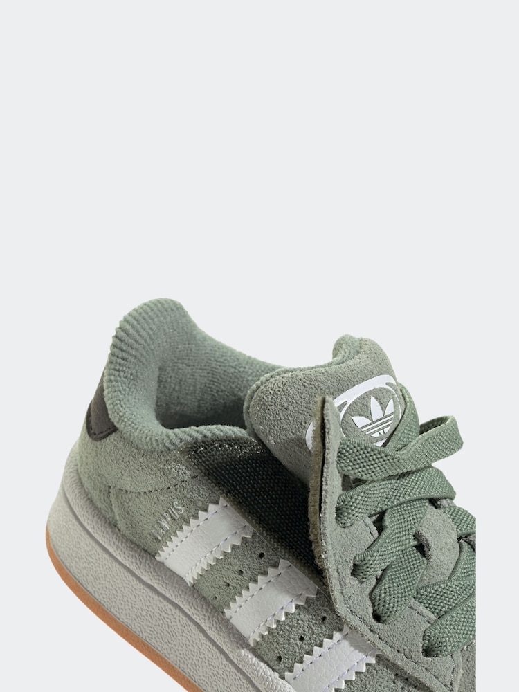 adidas Originals Dark Green Campus 00s Elastic Lace Trainers - Image 9 of 10