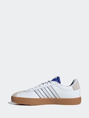 adidas White/Blue VL Court Trainers - Image 2 of 11