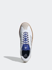 adidas White/Blue VL Court Trainers - Image 8 of 11