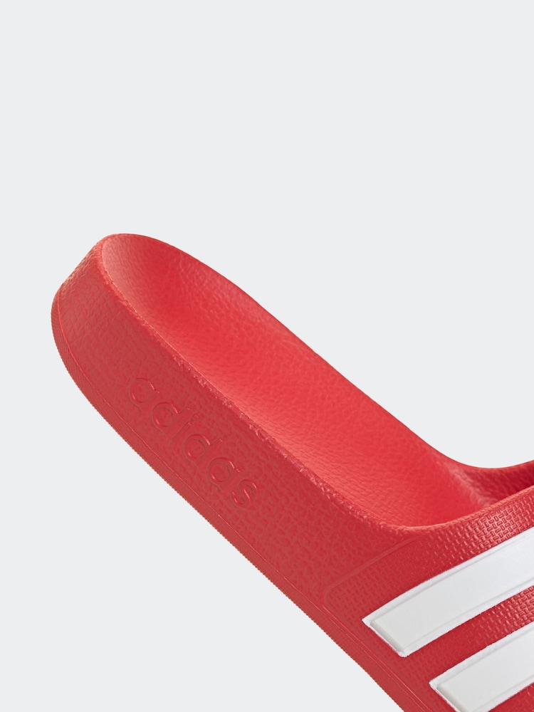 adidas Red Adilette Aqua Kids Slides - Image 9 of 9 adidas Red Adilette Aqua Kids Slides - Image 9 of 9