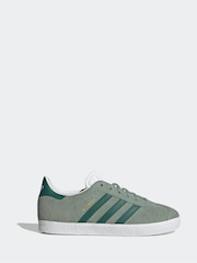 adidas Originals Dark Green Junior Gazelle Trainers - Image 1 of 9