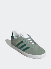 adidas Originals Dark Green Junior Gazelle Trainers - Image 3 of 9