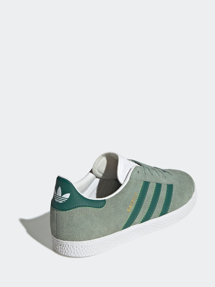 Ciemnozielony - adidas Originals Junior Gazelle Trainers - Image 4 of 9
