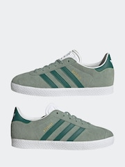 adidas Originals Dark Green Junior Gazelle Trainers - Image 5 of 9