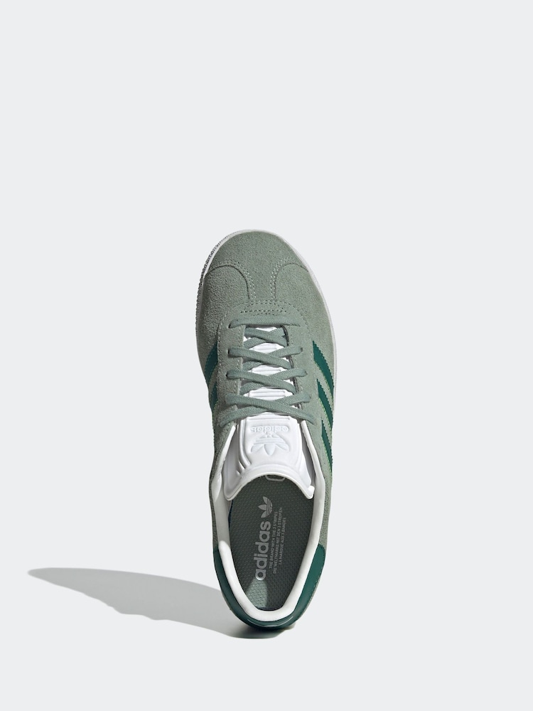 Ciemnozielony - adidas Originals Junior Gazelle Trainers - Image 6 of 9