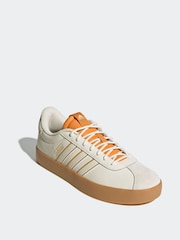 adidas Off White/Orange VL Court Trainers - Image 3 of 9